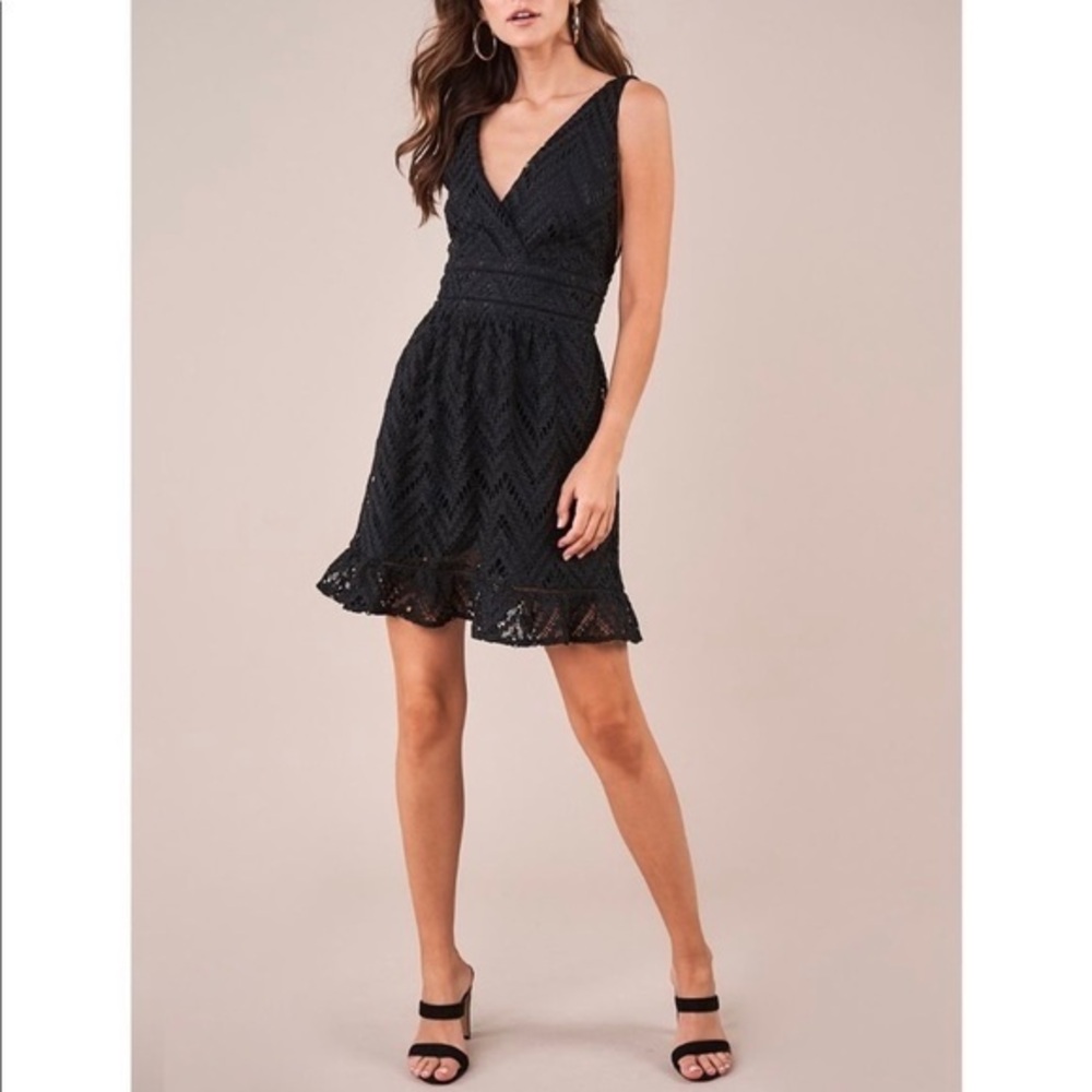 All My Love Plunging Crochet Lace Dress